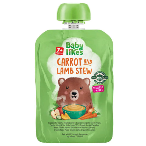 Baby Likes Carrot & Lamb Stew - Halal Baby Food 7 Months+ 130g (Pack of 6)