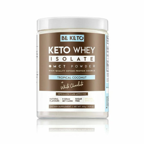 Beketo Keto Whey Isolate + Mct Oil Coconut White Chocolate 300G (Pack of 20)