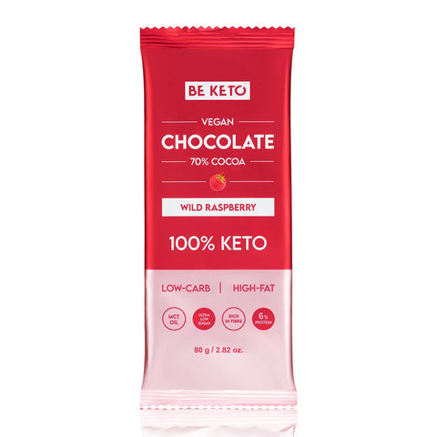 Beketo Vegan Keto Chocolate + Mct Wild Raspberry 80G (Pack of 10)