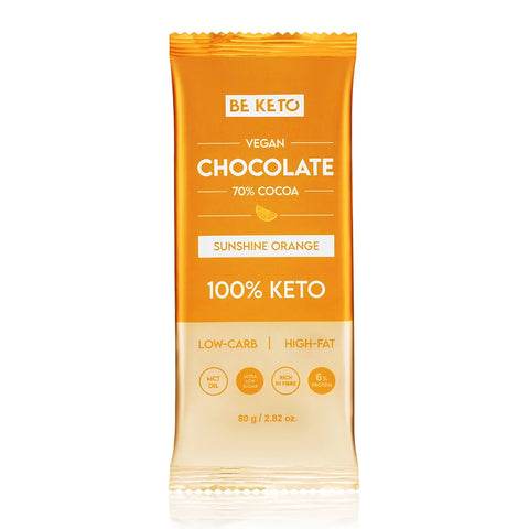 Beketo Vegan Keto Chocolate + Mct Sunshine Orange 80G (Pack of 10)