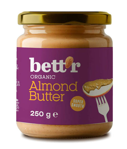 Bettr Organic and Vegan Almond Butter 250g (Pack of 8)