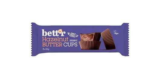 Bettr Organic Nut Butter Cups with Hazelnut 39g (Pack of 12)