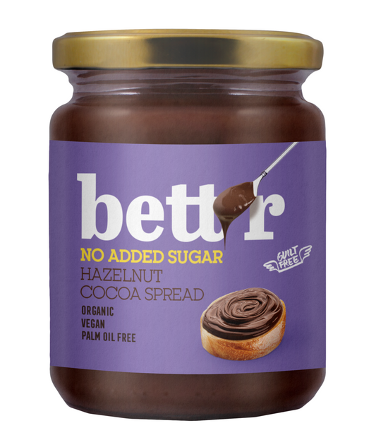 Bettr Organic Hazelnut Cocoa Spread 250g (Pack of 8)