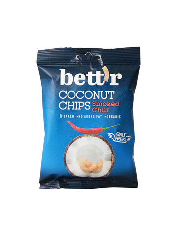 Bettr Coconut Chips with Chili Vegan Organic 40g (Pack of 8)