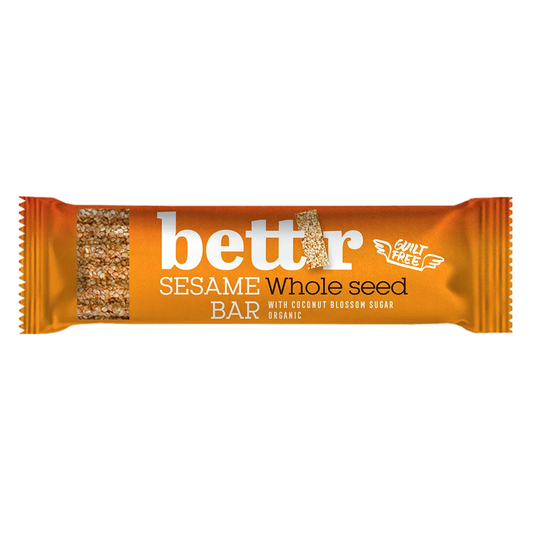 Bettr Vegan Organic Gluten Free Sesame Bar 30g (Pack of 15)