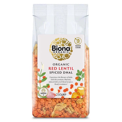 Biona Organic Spiced Red Lentil Dahl 250g (Pack of 7)