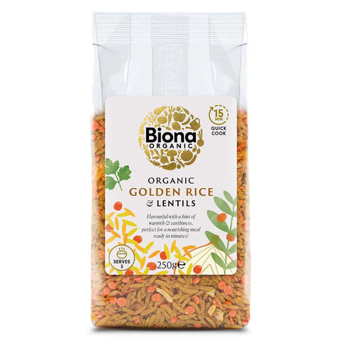 Biona Organic Golden Rice & Lentils 250g (Pack of 7)