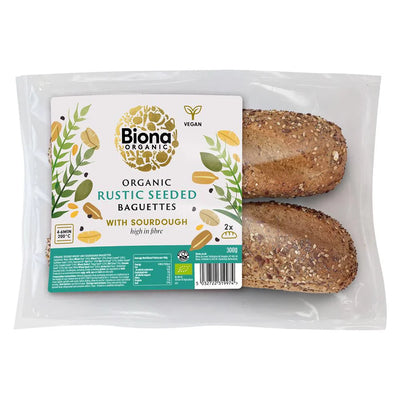 Biona Organic Rustic Seeded Baguette With Sourdough 300g