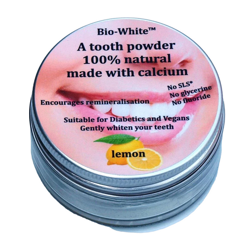 Bio-White Tooth Powder Lemon in a Glass Jar (plastic free) 35g (Pack of 12)