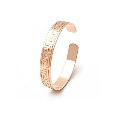 PowerHealth Bracelet Copper Bangle - 3/8" Greek Key Pattern Large