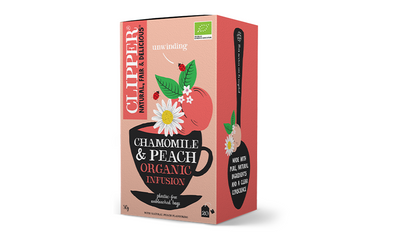 Clipper Organic Chamomile & Peach Infusions 20 Bags 30g (Pack of 4)