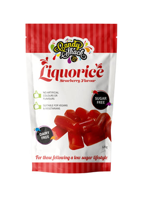 Candy Shack Sugar Free Strawberry Liquorice 120g (Pack of 12)
