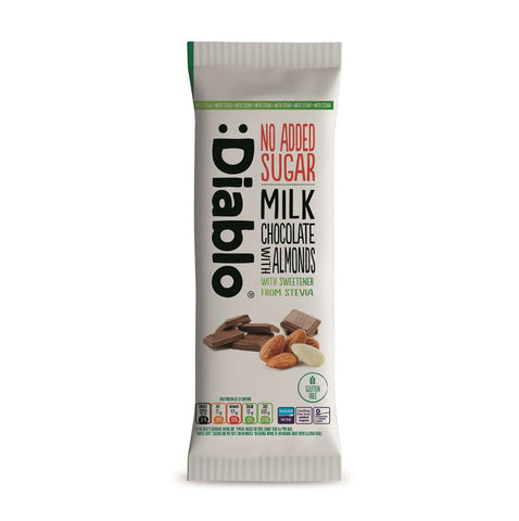 Diablo Sugar Free Milk Chocolates with Almonds with Stevia 75g (Pack of 15)