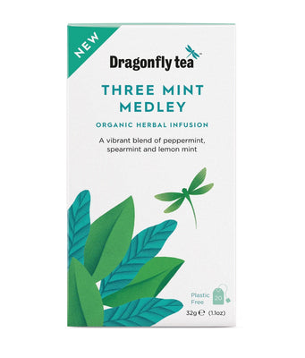 Dragonfly Tea Three Mint Medley Organic Herbal Tea 20 Bag