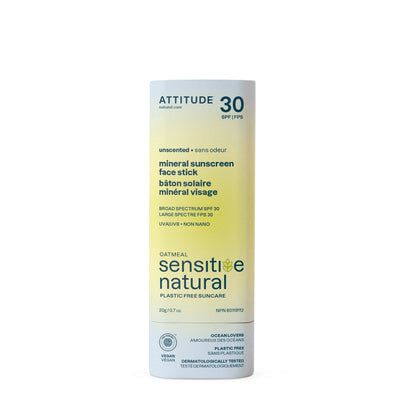 Attitude Natural Sunscreen Face Stick Unscented 20g (Pack of 8)