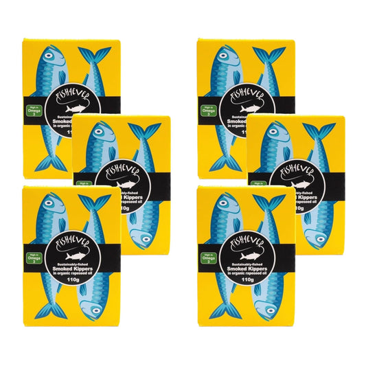 Fish4Ever Smoked Herring Kippers in Organic Rapeseed Oil 110g (Pack of 6)