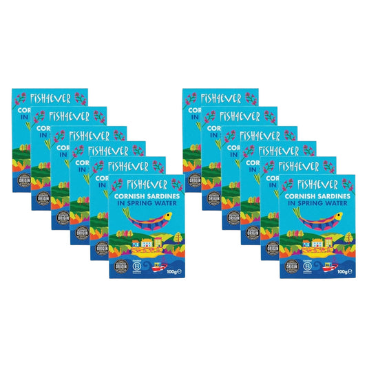 Fish4Ever Cornish Sardines in Spring Water 100g (Pack of 12)