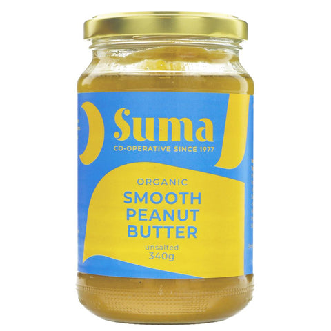 Suma Organic Peanut Butter Smooth No Salt Rb 340g (Pack of 6)