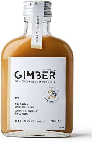 GIMBER Organic Ginger Concentrate 200 ml | Alcohol-free organic drink made from ginger, lemon and herbs | Premium Ginger Essence