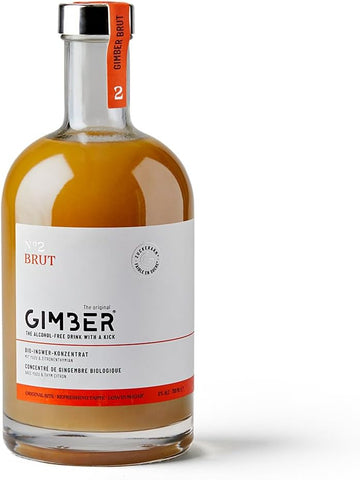 Gimber Organic Ginger Concentrate 700ml l New recipe l Less sugar l Alcohol-free organic drink made from ginger, yuzu fruit and lemon thyme | BRUT the new organic ginger concentrate