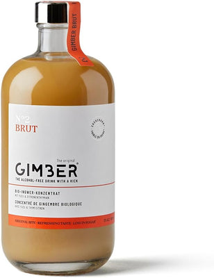 Gimber Organic Ginger Concentrate 500ml l New recipe l Less sugar l Alcohol-free organic drink made from ginger, yuzu fruit and lemon thyme | BRUT the new organic ginger concentrate