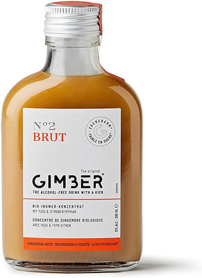 Gimber Organic Ginger Concentrate 200ml l New recipe l Less sugar l Alcohol-free organic drink made from ginger, yuzu fruit and lemon thyme | BRUT the new organic ginger concentrate