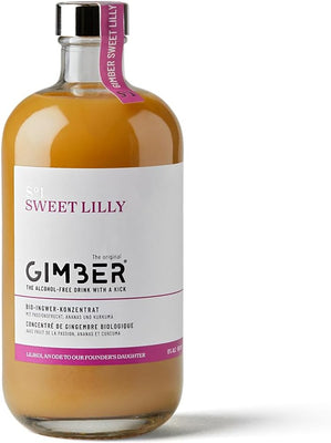 GIMBER Sweet Lilly Organic ginger shot 500 ml | Non alcoholic 100% organic ginger and tropical fruits - drink mix of ginger, passion fruit, pineapple and turmeric | Premium ginger concentrate