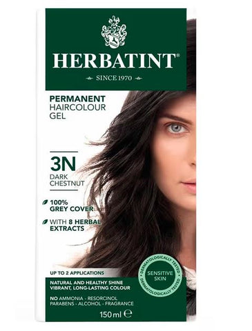 Herbatint Dark Chestnut Ammonia Free hair Colour 3N 150ml. (Pack of 12)