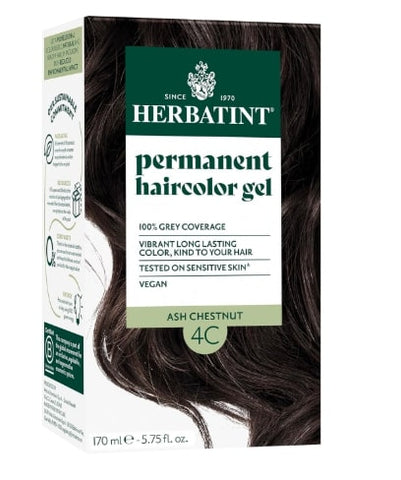 Herbatint Ash Chestnut Ammonia Free hair Colour 4C 170ml. (Pack of 12)