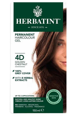 Herbatint Golden Chestnut Ammonia Free hair Colour 4D 150ml. (Pack of 12)