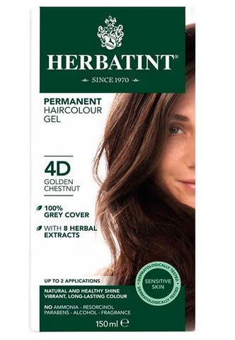 Herbatint Golden Chestnut Ammonia Free hair Colour 4D 150ml.