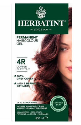 Herbatint Copper Chestnut Ammonia Free hair Colour 4R 150ml. (Pack of 12)