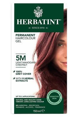 Herbatint Light Mahogany Chestnut Ammonia Free hair Colour 5M 150ml. (Pack of 12)