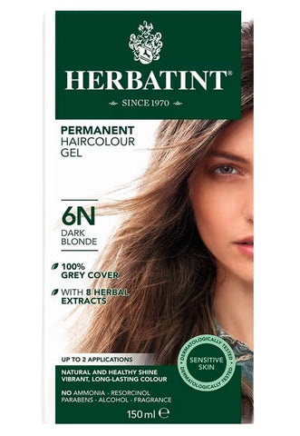 Herbatint Dark Blonde Ammonia Free hair Colour 6N 150ml. (Pack of 12)