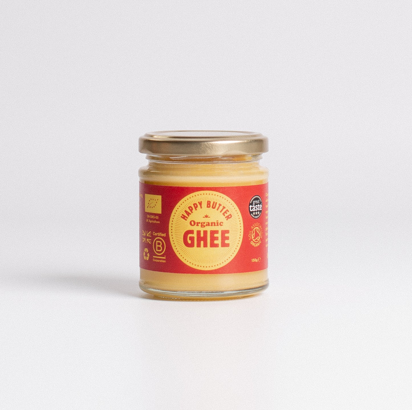 Happy Butter Organic Ghee 150g ÃÂÃÂÃÂÃÂ¢ÃÂÃÂÃÂÃÂÃÂÃÂÃÂÃÂ Grass-Fed British Clarified Butter | Lactose & Casein Free | Rich in Vitamins A,D,E & K | Award-Winning Organic Ghee for Cooking, Baking & Bulletproof Coffee