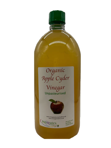 Crossgates Organic Apple Cyder Vinegar  - Unpasteurised 1 Ltr