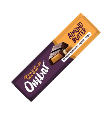 Ombar Chocolate Almond Butter Chocolate Bar Organic 42g (Pack of 15)