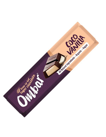 Ombar Chocolate Coconut Vanilla Chocolate Bar Organic 42g (Pack of 15)