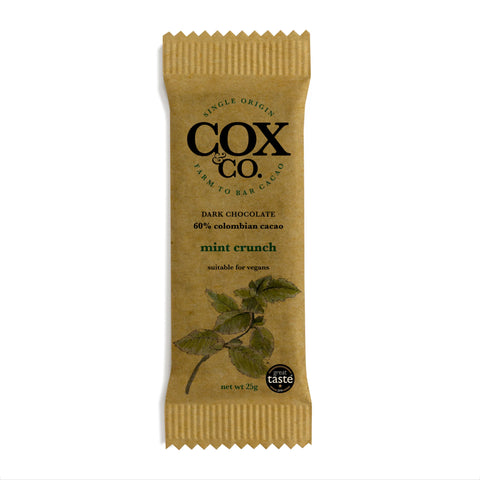 Cox & Co. Mint Crunch Mini Chocolate Bar 25g (Pack of 20)