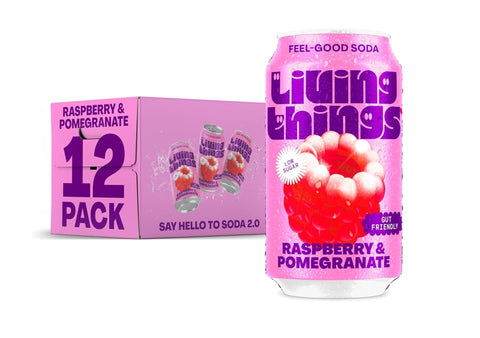 Living Things Raspberry & Pomegranate Soda 330ml (Pack of 12)