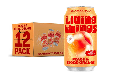 Living Things Peach & Blood Orange Soda 330ml (Pack of 12)