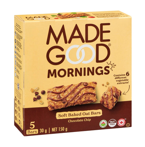 MadeGood Organic Morning Oat Bar Chocolate Chip Multipack 5 x 30g