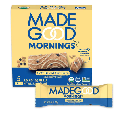 MadeGood Organic Morning Oat Bar Blueberry 5 x 30g