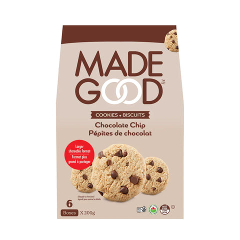 MadeGood Organic Crunchy Cookies Chocolate Chip 200g (Pack of 6)