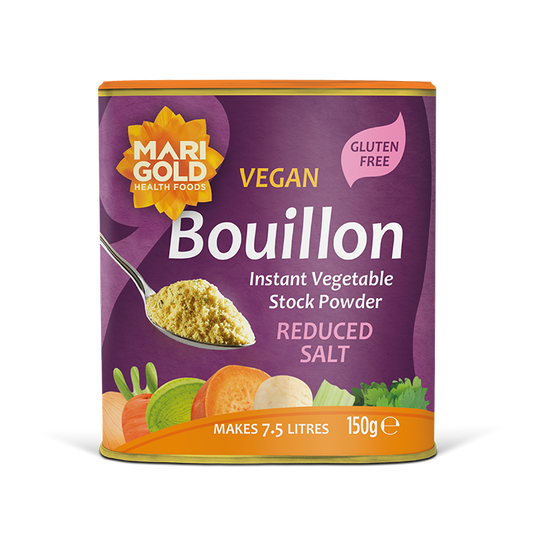 Marigold Vegan Bouillon Instant Vegetable Stock Powder Reduced Salt, 150g
