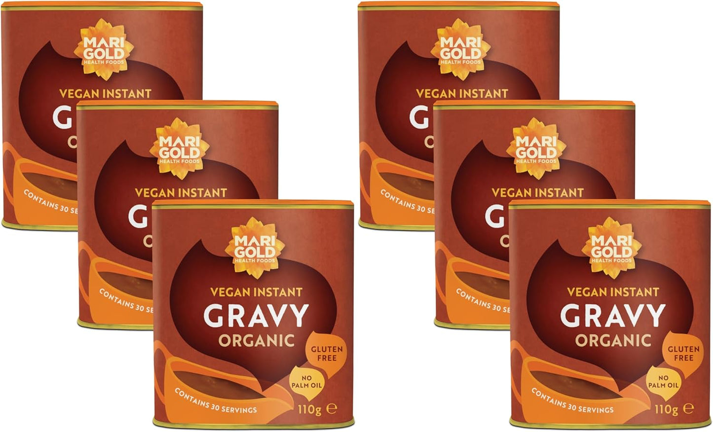 Marigold Vegan Instant Gravy Organic - Gluten & MSG Free - 110g (Pack of 6)