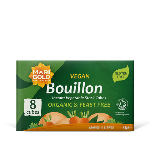 Marigold Organic Vegetable Bouillon Yeast Free 8 Cubes servings (Pack of 12)