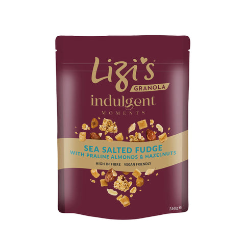 Lizi's Sea Salted Fudge with Pralines 350g (Pack of 4)