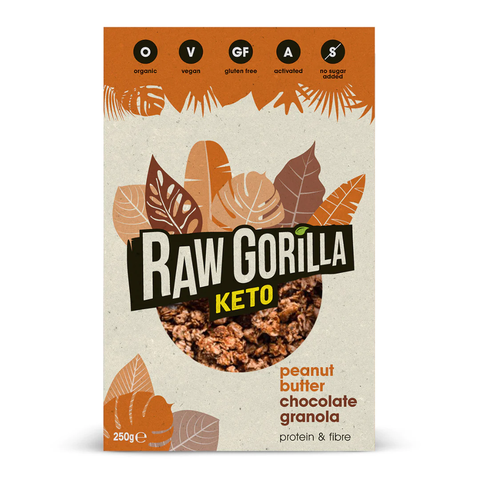 Raw Gorilla Organic Peanut Butter Chocolate Granola 250g (Pack of 6)