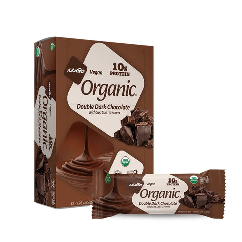 NuGo Organic Double Dark Chocolate Bar 50g (Pack of 12)